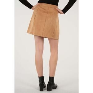Hippie RoseJuniors Womens Faux Suede Mini Skirt Elastic Size M Camel Tan New